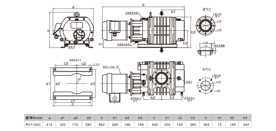 RV1100C羅茨真空泵