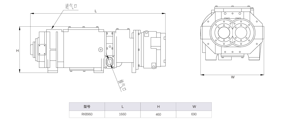 RKB0960干式螺桿真空泵